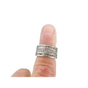Sterling Silver 925 Size 6.5 CZ bling wedding Band Elegant